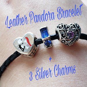 Pandora Charm Bracelet + 3 Starter Charms